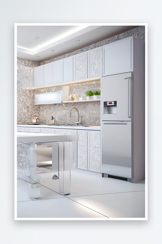 未来厨房样板间效果图科技感室内设计图片