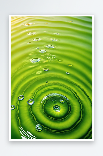 水带着绿色涟漪图片