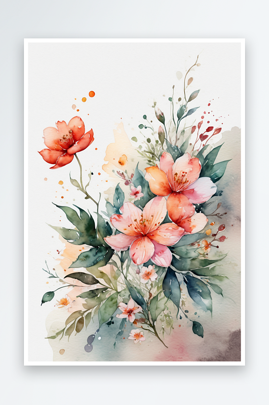 花朵水墨艺术图片