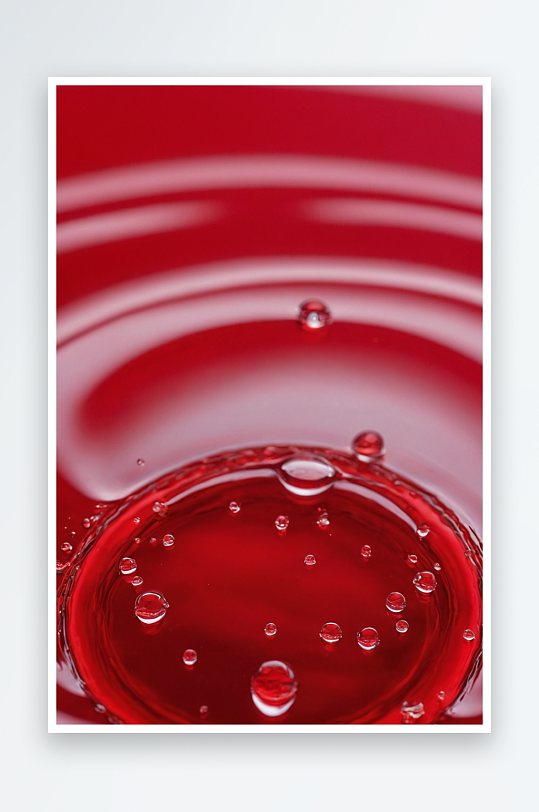 水滴水面上形成圆圈照片红色抽象背景图片