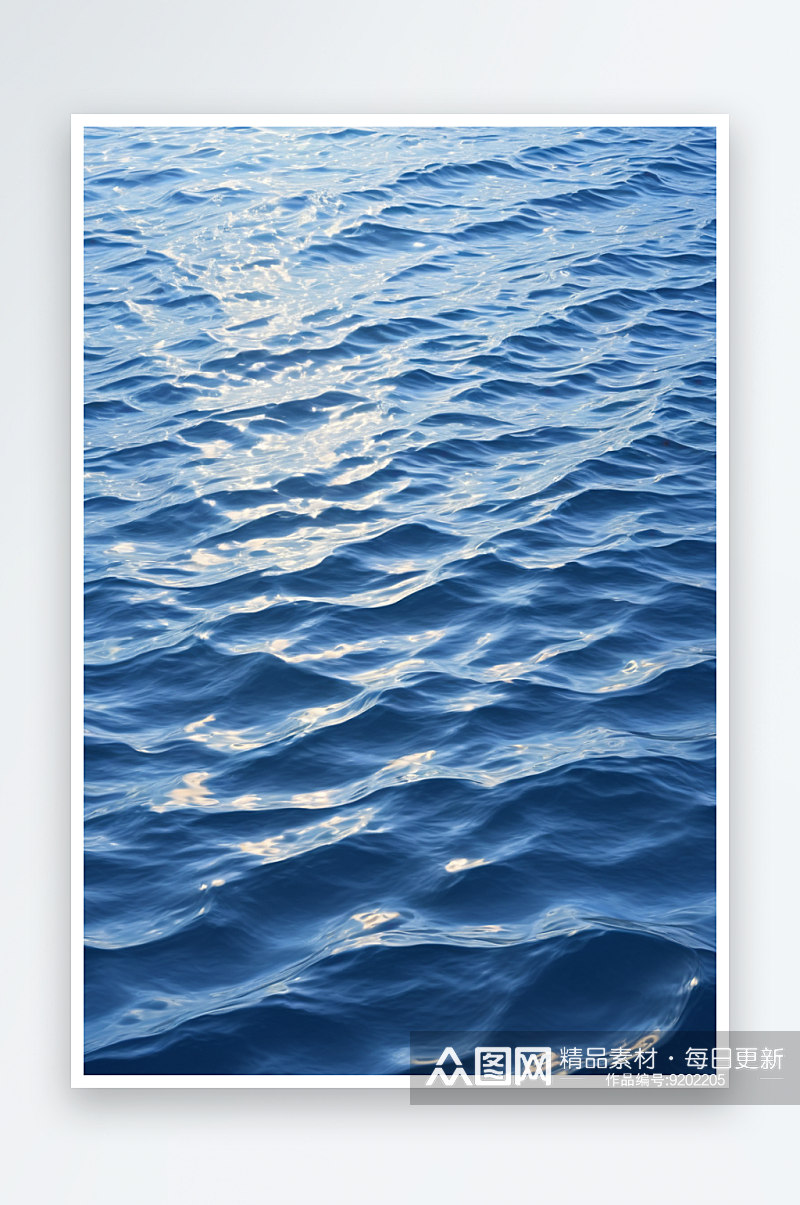 深蓝色波浪水面泛起涟漪图片素材