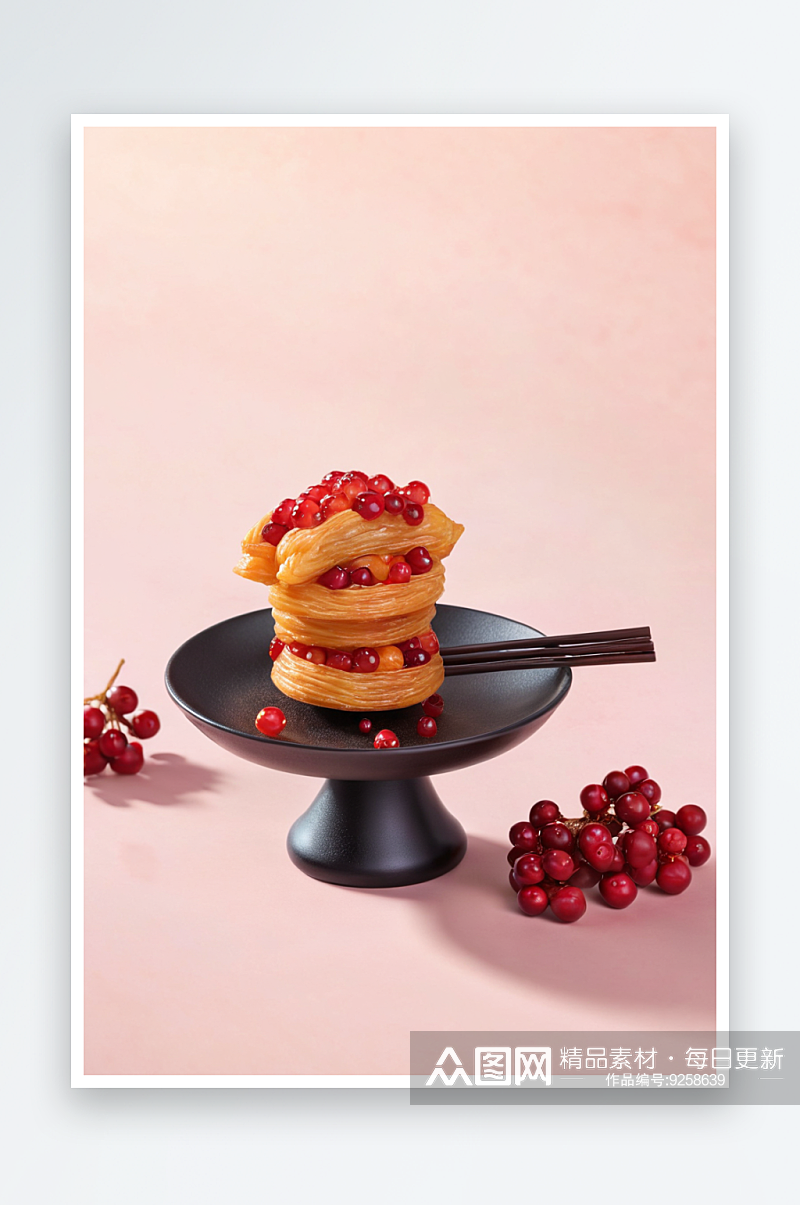 中式点心山楂红果糕点饼图片素材