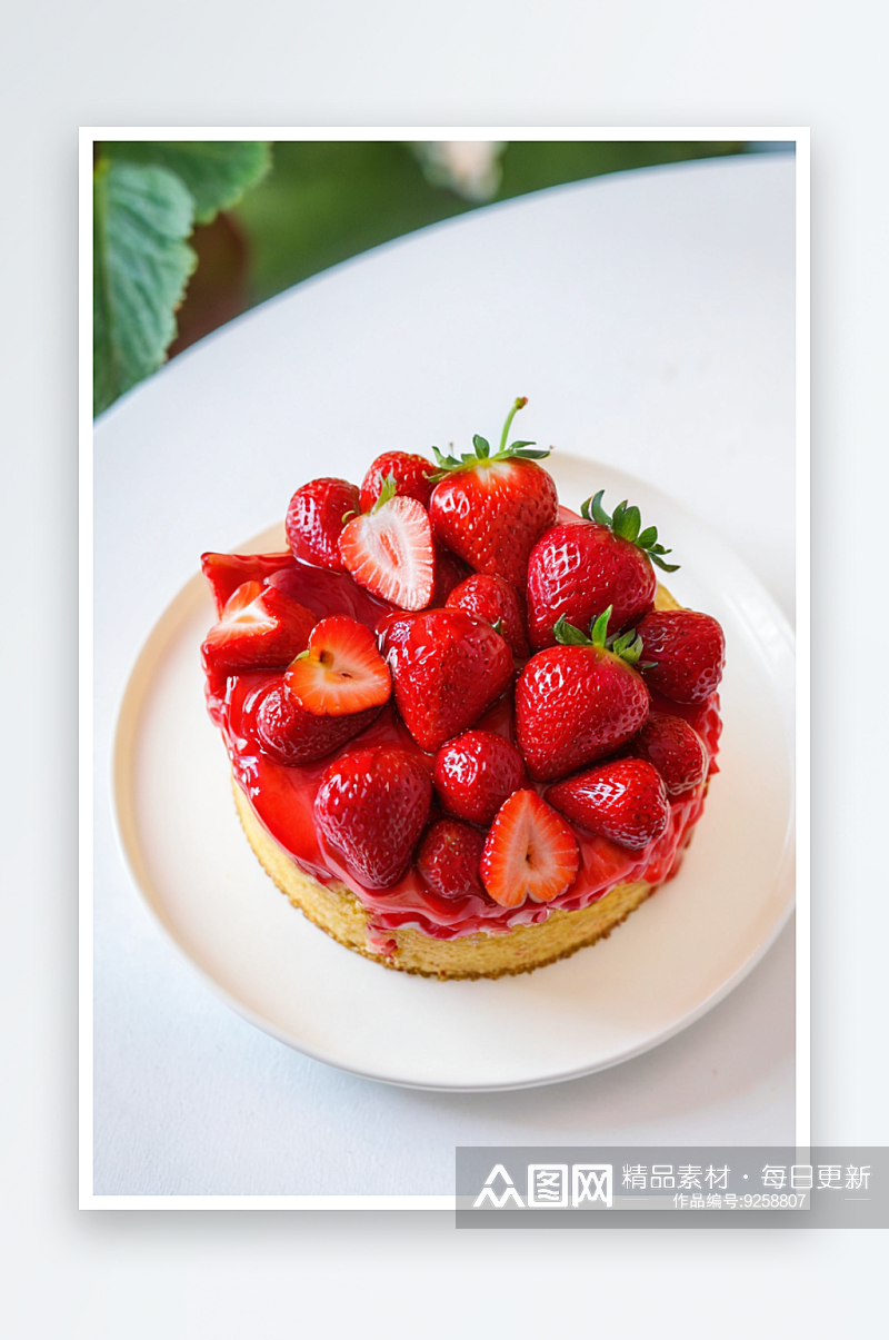 新鲜草莓蛋糕自制甜品烘焙食品图片素材