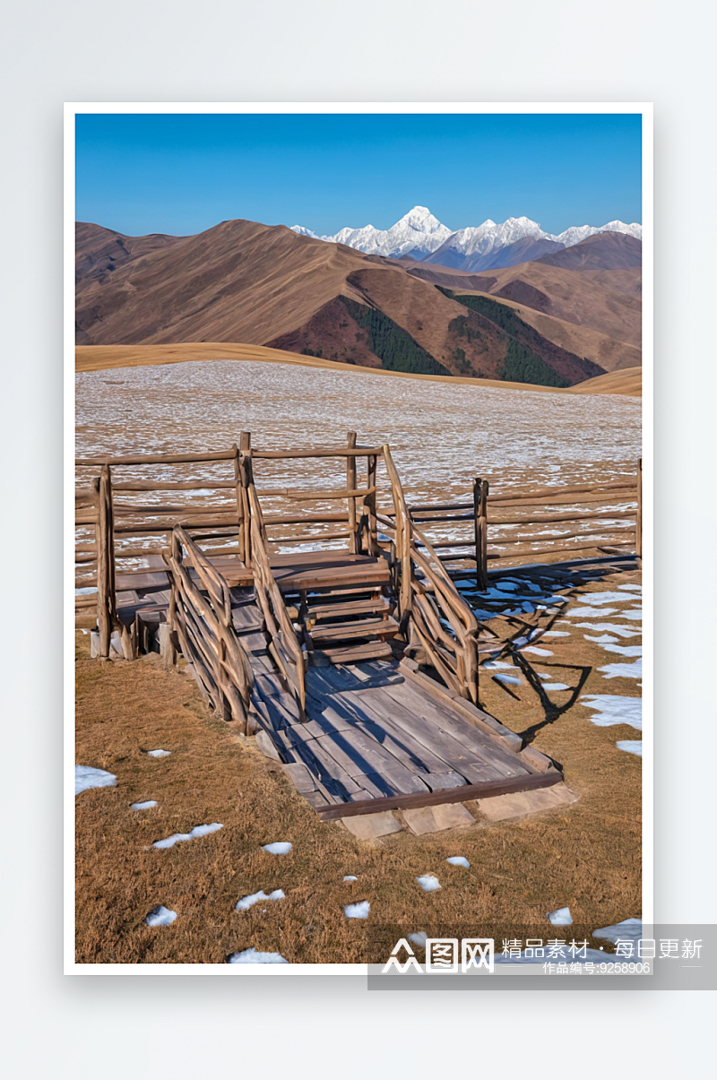 塔公草原雪山观景台图片素材