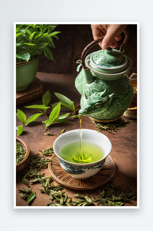 茶叶绿茶龙井茶图片