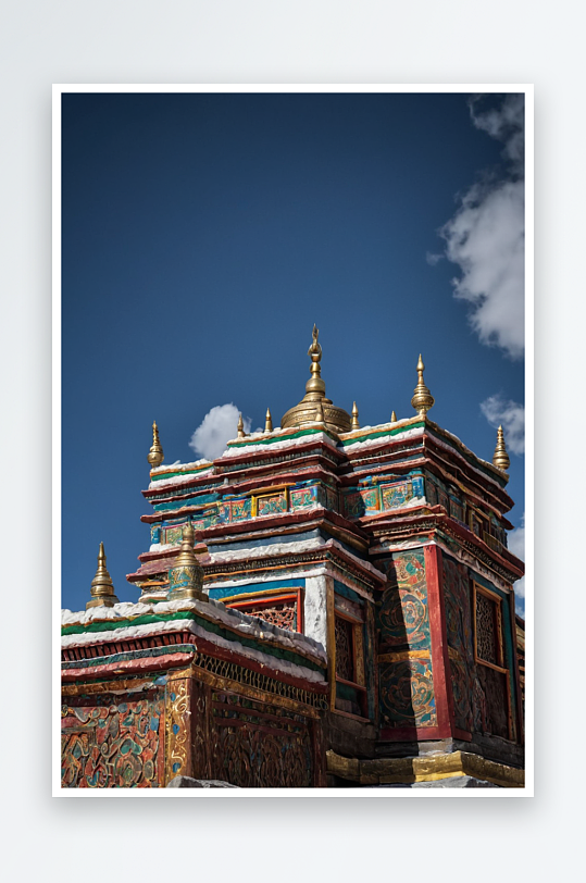 藏族藏式建筑整体及局部特写图片