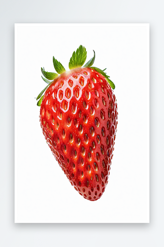 白色背景上分离一半草莓图片