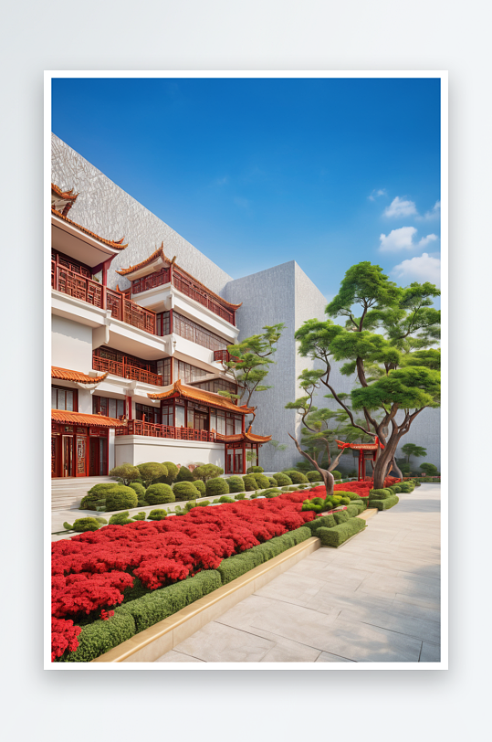 现代新中式风格酒店园林景观图片