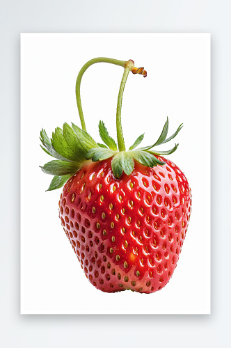 多汁草莓孤立白色背景上剪切路径图片