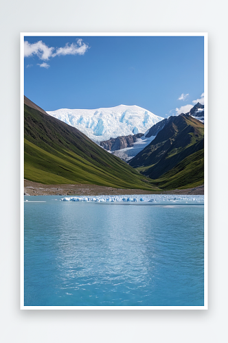 达古冰川景区雪山湖泊图片