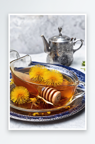 茶与蜂蜜蒲公英图片