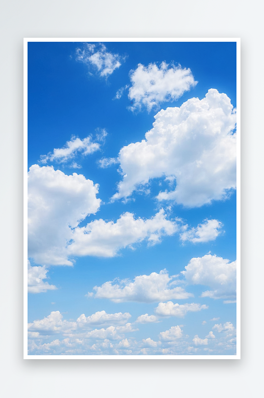 夏天蔚蓝天空白色柔软云背景图片