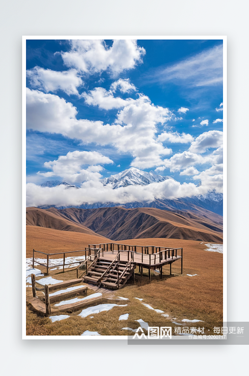 塔公草原雪山观景台图片素材