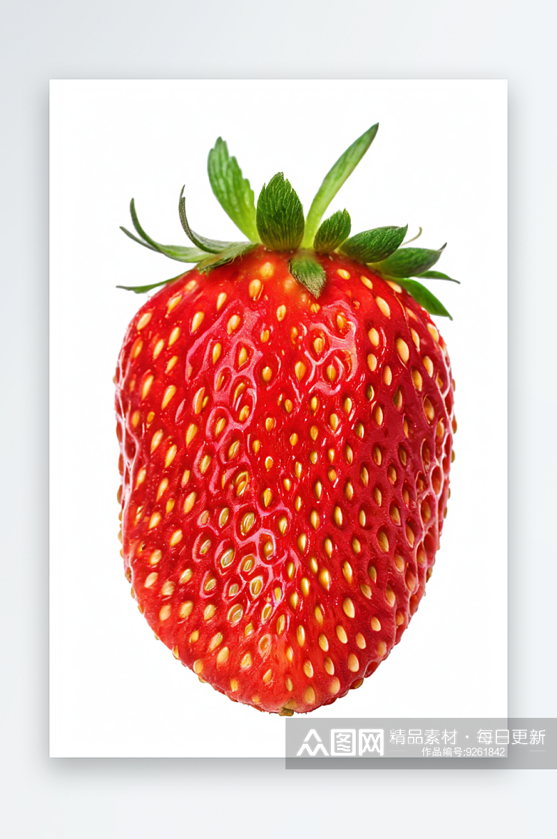红色浆果草莓孤立白色背景图片素材