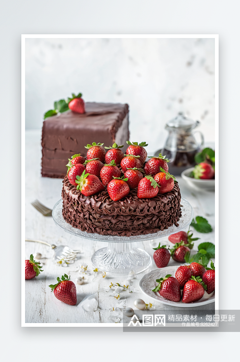 巧克力草莓蛋糕图片素材
