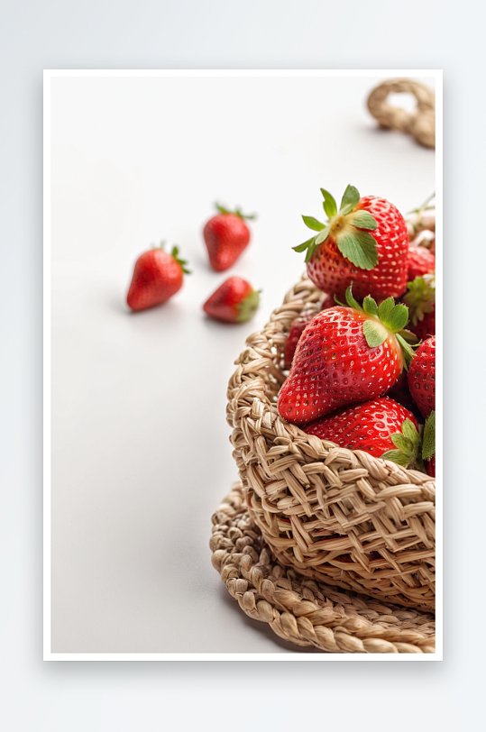 白色背景上鲜红草莓图片
