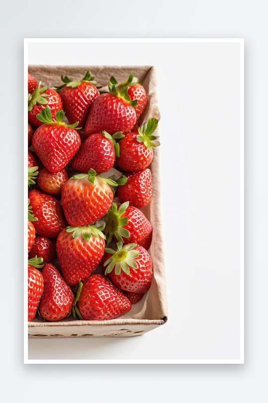 白色背景上鲜红草莓图片