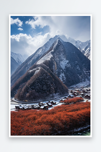 川西蜀山川藏风光道路山水垭口雪山藏寨图片