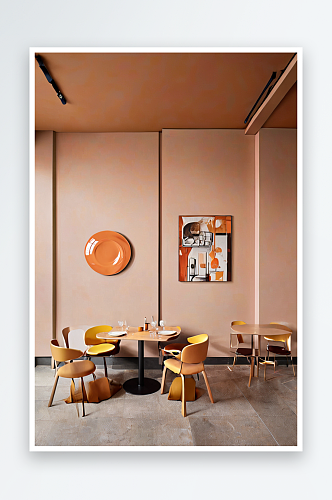 暖色风格室内空间客餐厅摄影图片