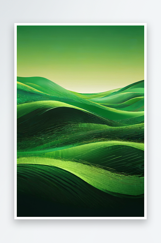 数码抽象绿色麦浪几何图案图形海报背景图片
