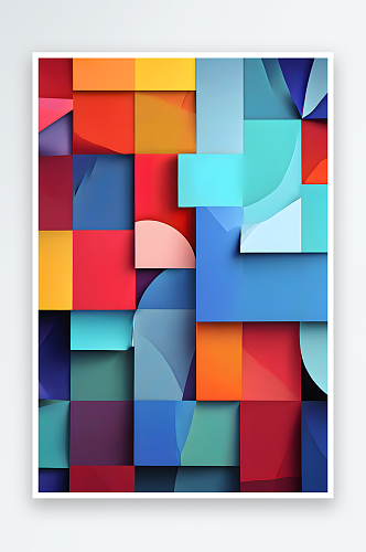 数码彩色抽象几何图案纹理图形海报背景图片