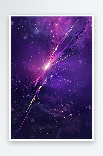 数码紫色夜空流星抽象图形海报背景图片