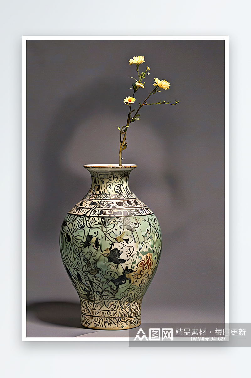 古代瓷器展花瓶图片素材