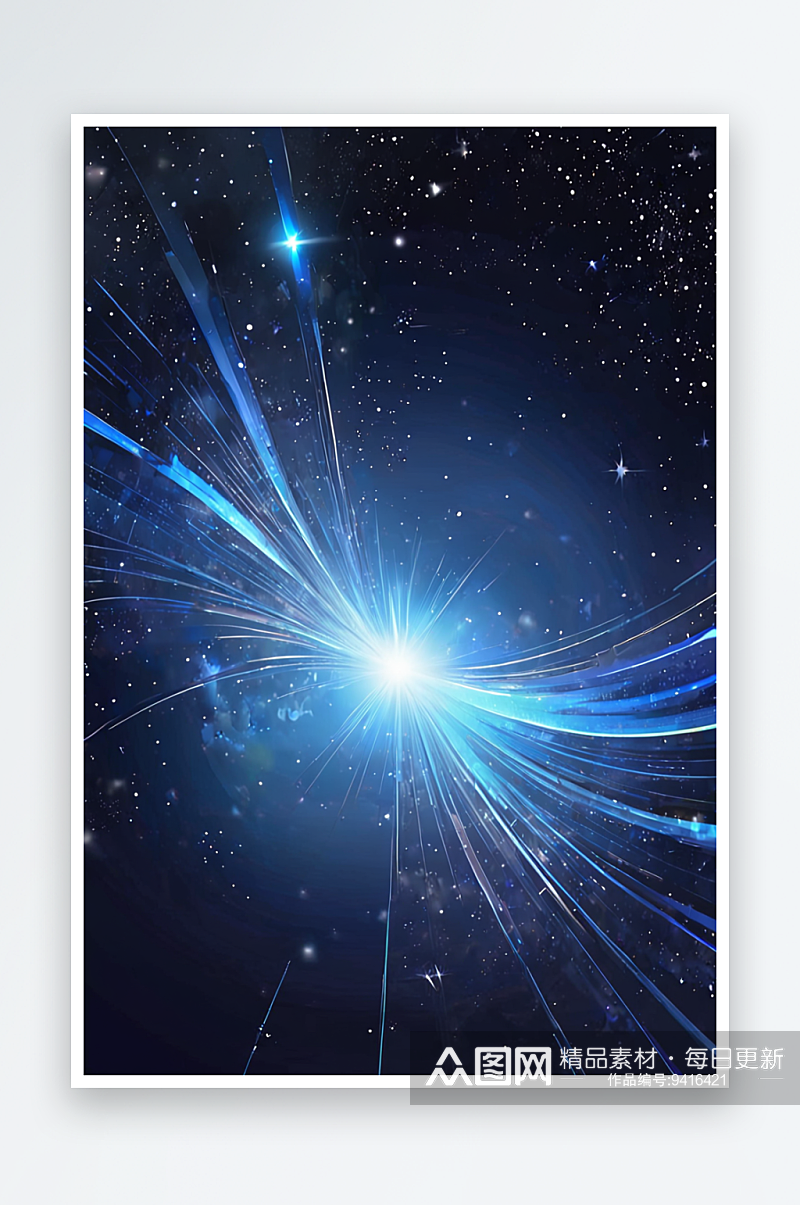 数码蓝色夜空星轨抽象图形海报背景图片素材