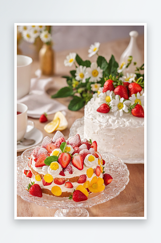 水果沙拉草莓蛋糕