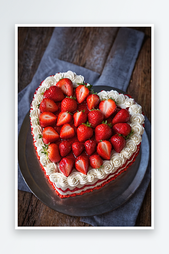 情人节心形草莓蛋糕
