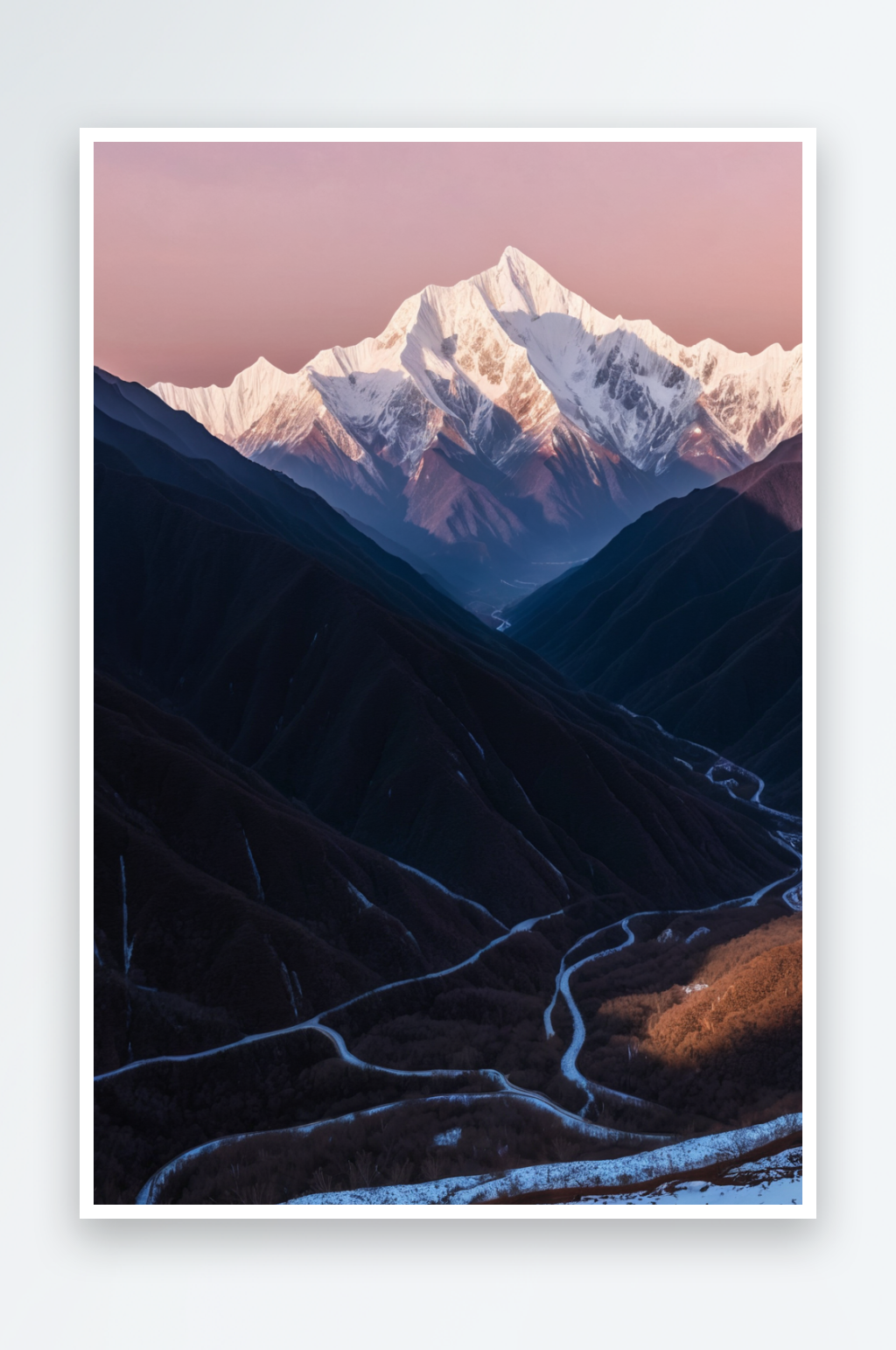 道孚雪山景区素材图素材