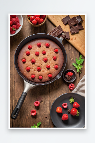 草莓巧克力煎锅蛋糕