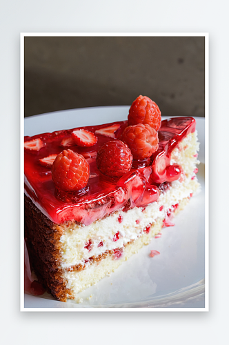 白色盘子上草莓蛋糕