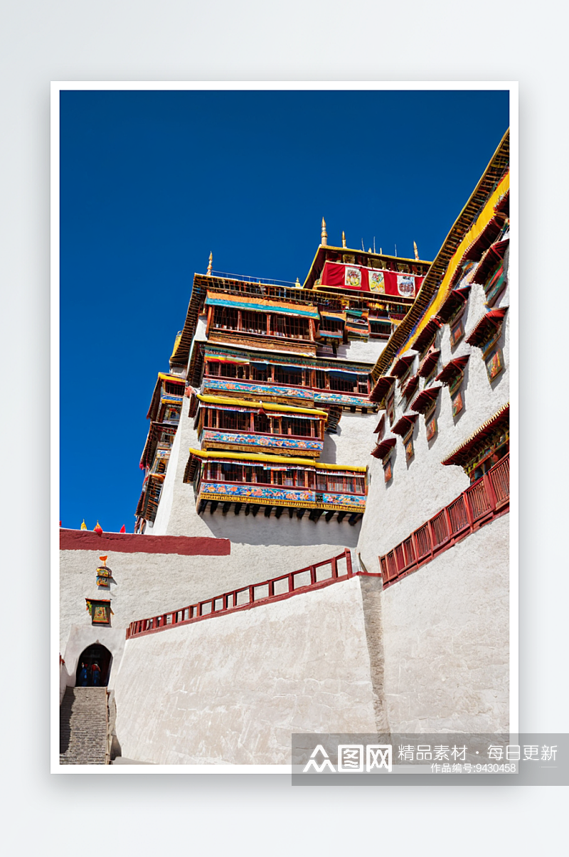 自治区级旅游景区藏传佛教圣地布达拉宫仰拍素材
