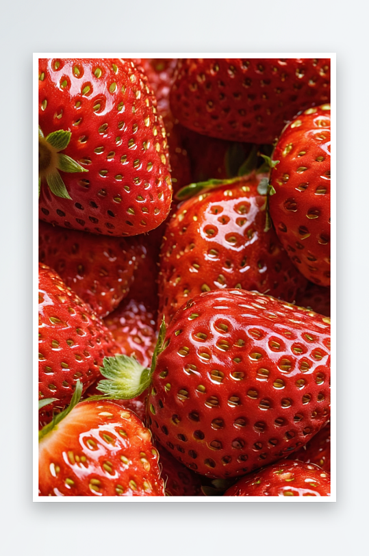 由不规则排列草莓形成抽象图案