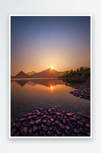 玄武湖畔看紫金山日出