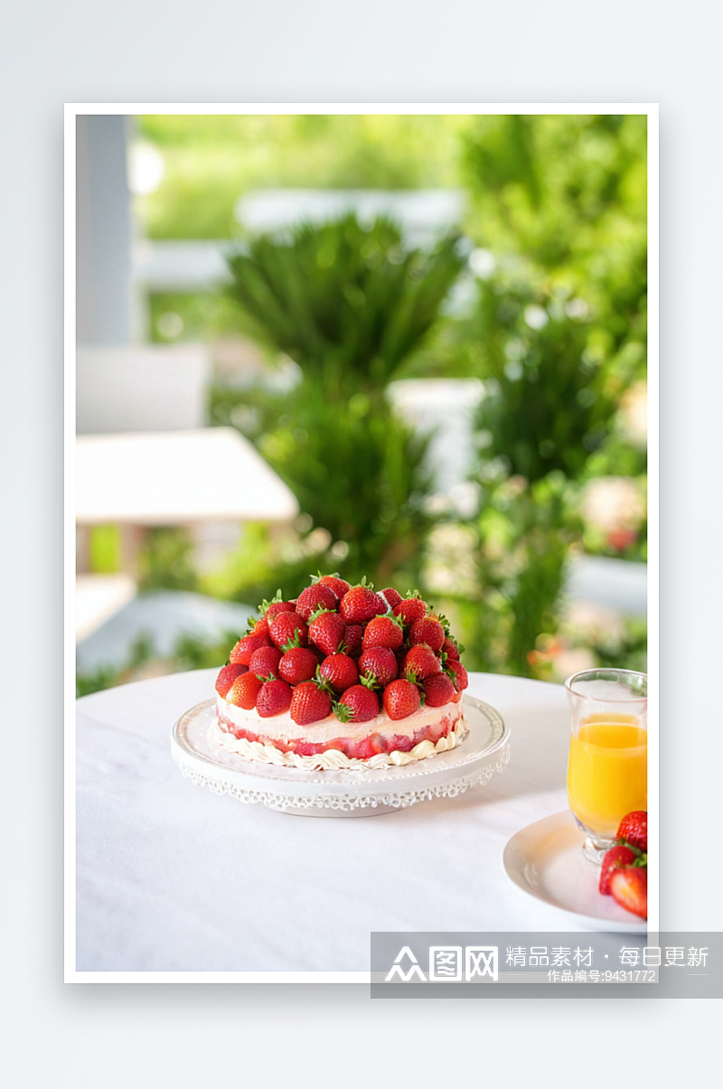新鲜草莓蛋糕自制甜品烘焙食品素材