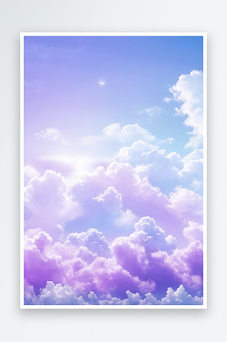 唯美梦幻蓝紫色天空壁纸插画纯背景