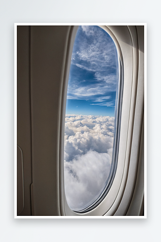 透过飞机窗口看到高空云层