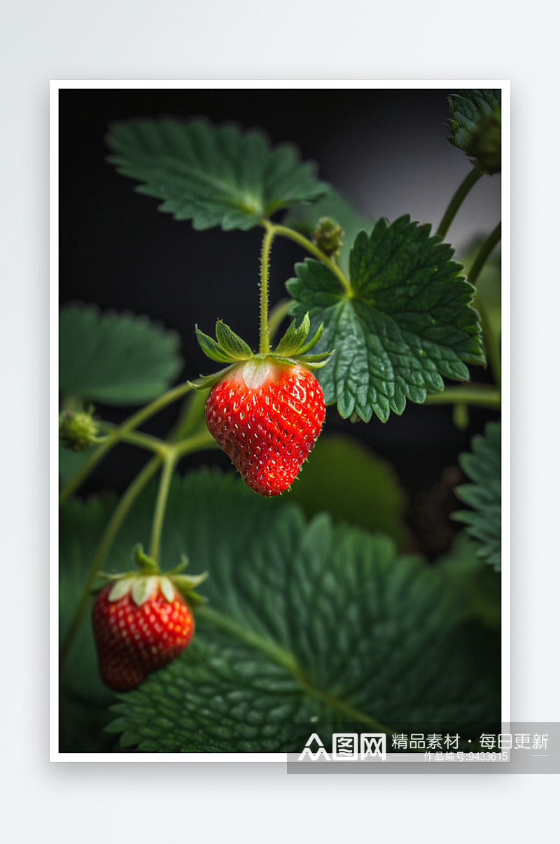索洛图恩布赫贝格植物上草莓生长特写素材
