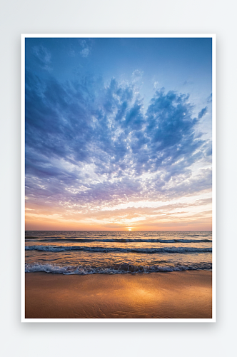 日落时海滩景色金奈泰米尔纳德邦