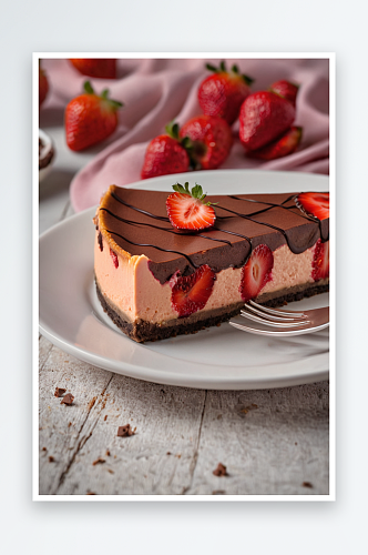 浅焦草莓巧克力芝士蛋糕片