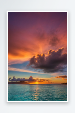 美丽日落从阿拉莫阿纳海滩檀香山瓦胡岛夏威