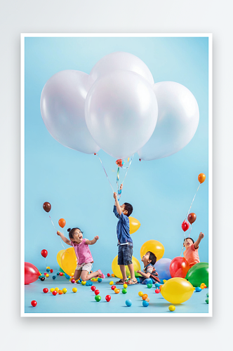 六一儿童节糖果气球孩子快乐玩耍