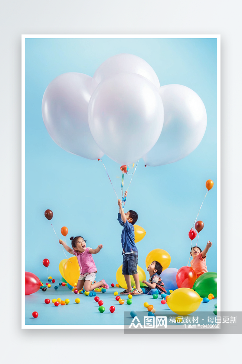 六一儿童节糖果气球孩子快乐玩耍素材