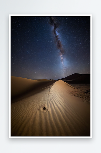 库布奇沙漠响沙湾星空银河夜景