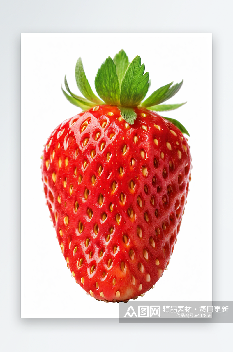 红色浆果草莓孤立白色背景图素材