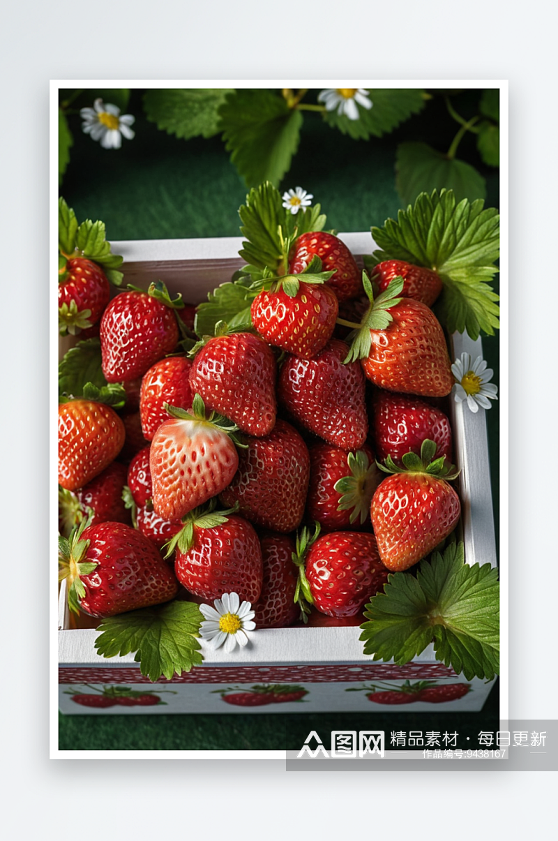 盒子里草莓桌子上容器里草莓特写西多利夫卡素材