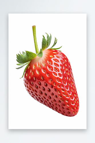 多汁草莓孤立白色背景上剪切路径