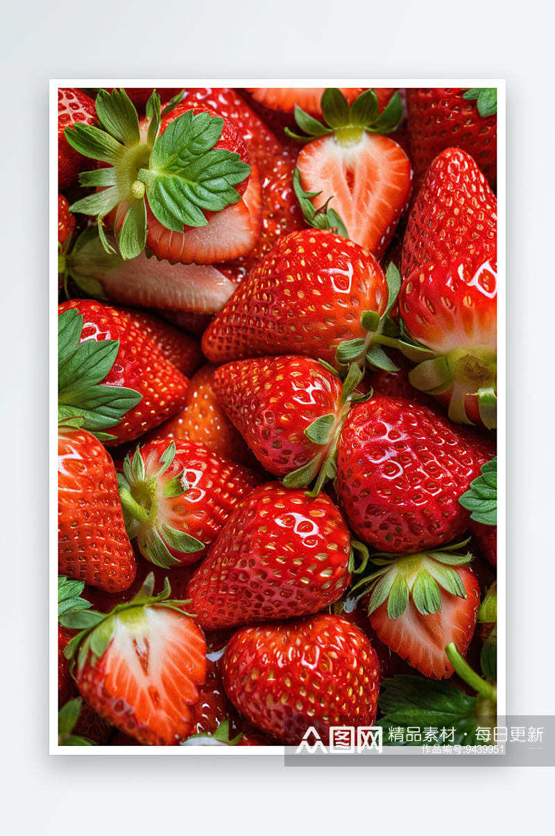 草莓水果新鲜草莓广告背景图素材
